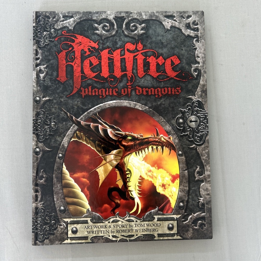 Hellfire Plague of Dragons Robert Weinberg Tom Wood Hardcover Fantasy 2010 Book